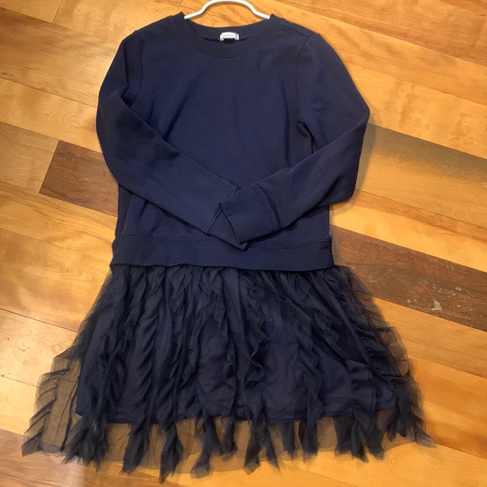 NWOT Crewcuts mixy (sweatshirt/tulle) dress. Size 12 pet free smoke free home.